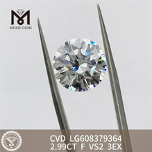 2.99CT F VS2 3EX 3ct cvd lapides pro Creando Mos