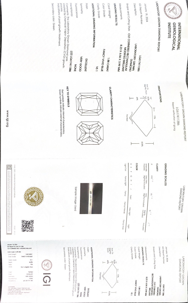1.88ct IGI solutam fabricari crystallini