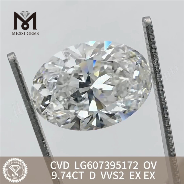 9.74CT D VVS2 OV magnae lab adamantibus CVD LG607395172 creatum est.