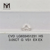 3.05CT G VS1 HS CVD lab adamantibus Lupum fecit LG633451231丨Messigems 