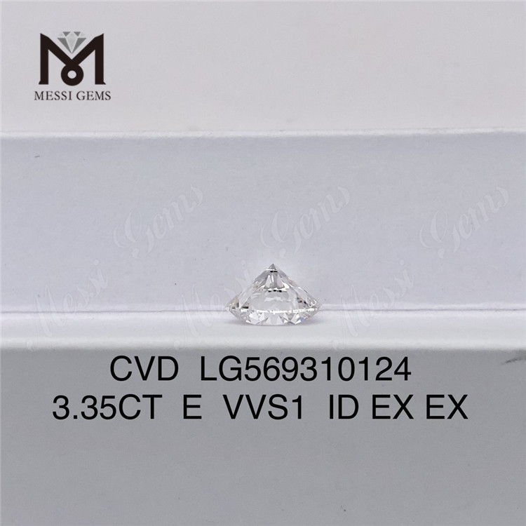 3.35CT E VVS1 ID EX Lab Grown Certified Diamonds
