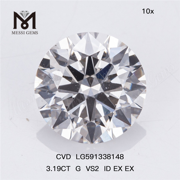 3.19CT G VS2 ID EX Craft Masterpiece with Lab-made Diamond CVD LG591338148丨Messigems