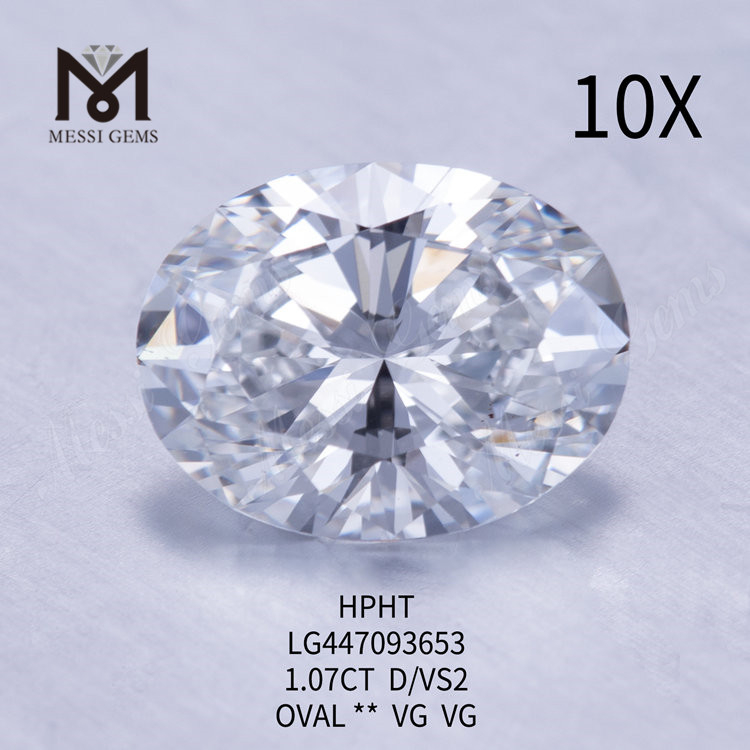 1.07 carat D VS2 Clarity Grade OVAL lab adamantes HPHT