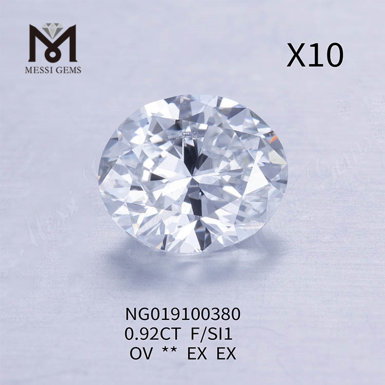0.92ct F OVAL Gemstone Synthetica Diamond SI1 