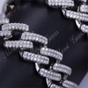 12mm 16mm latitudo 16inch ad 24inch longitudo 925 argenteus moissanitus ligamen torques cubanus calidus