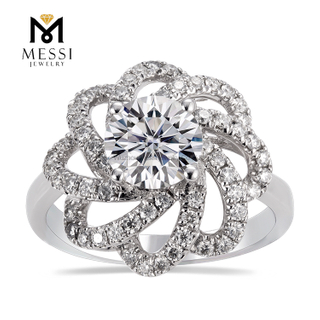 18k album verum aurum 1ct moissanite adamas flos nuptiarum annulus 