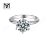 Messi Gemmae sterlingorum 925 anulus aureus 14k aurum plating femina donum 3ct annulus moissanita