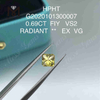 0.69ct fiy coloratus Fancus Yellow Lab crevit Diamond Vs1 Radiant Conscidisti 