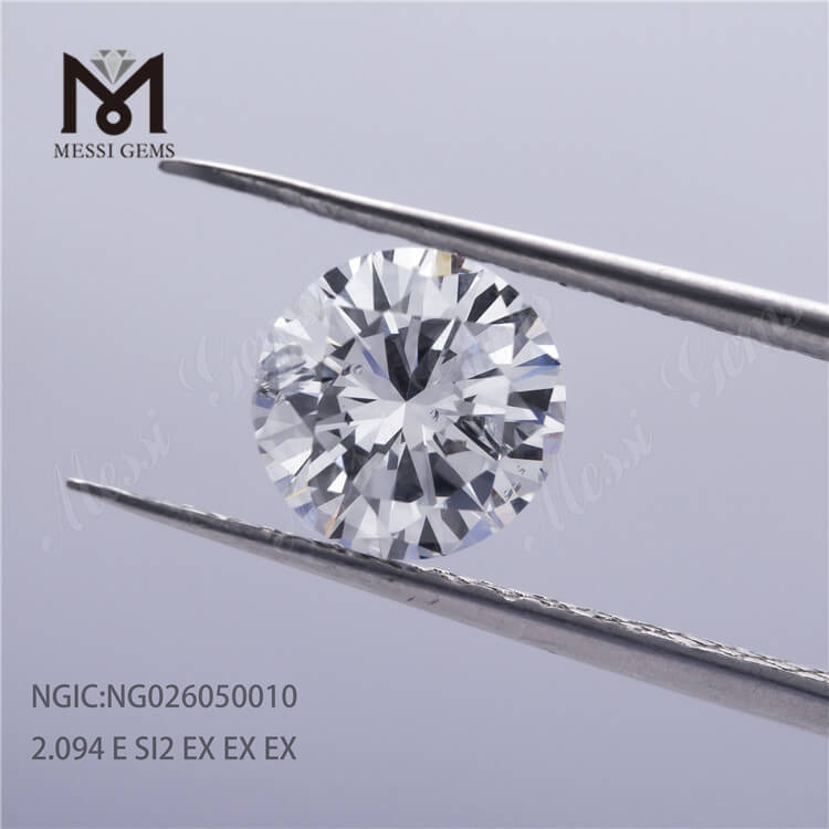 2.09ct E SI2 Lab Grown Diamonds Round Cut HPHT CVD NGIC Certificate