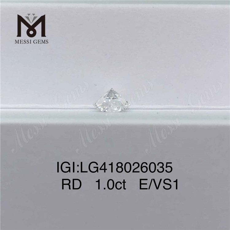 1.0CT E/VS1 Round EX VG Lab Grown Diamond