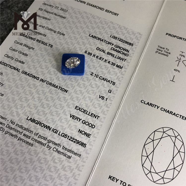 2.1ct G luxuriosus homo fecit adamantes ov cvd lab adamas Lupum