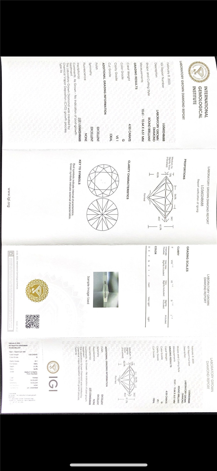 4.53ct lab crevit crystallini Lupum