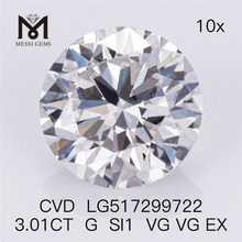 officinas pretium 3.01ct G SI1 rotunda figura soluta synthetica lab crevit adamas