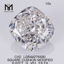 6.02CT G VS1 vilis factus adamas SQ CUSHION CUT 6ct albus laxus maximus lab diamond in stock 