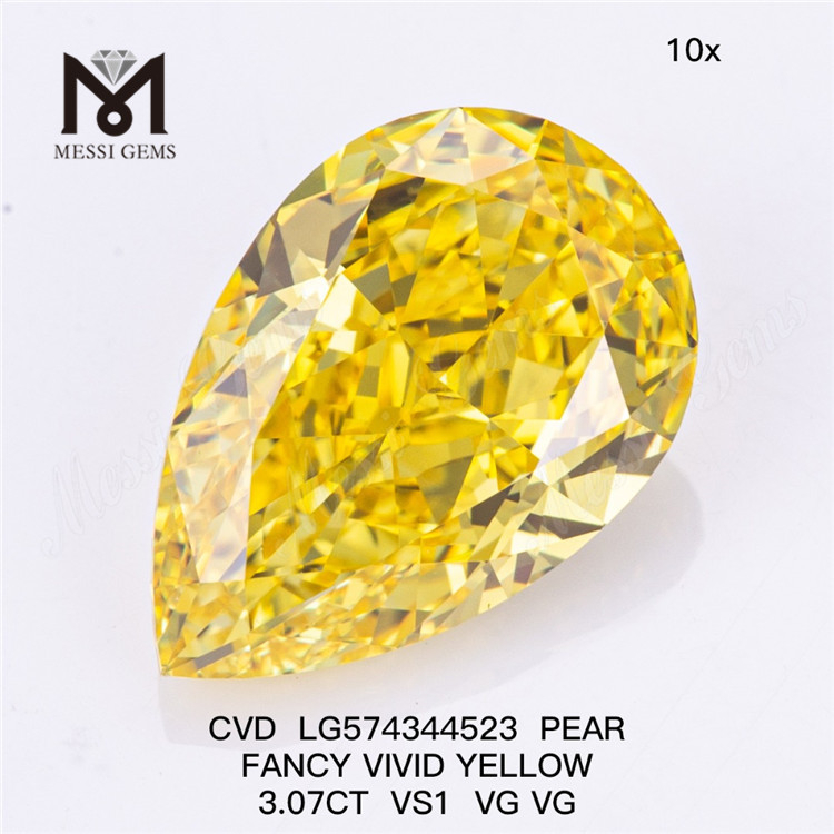 3.07CT PIR VIVID FLACCESCO VS1 VG VG 3ct lab adamas CVD LG574344523 creatum.
