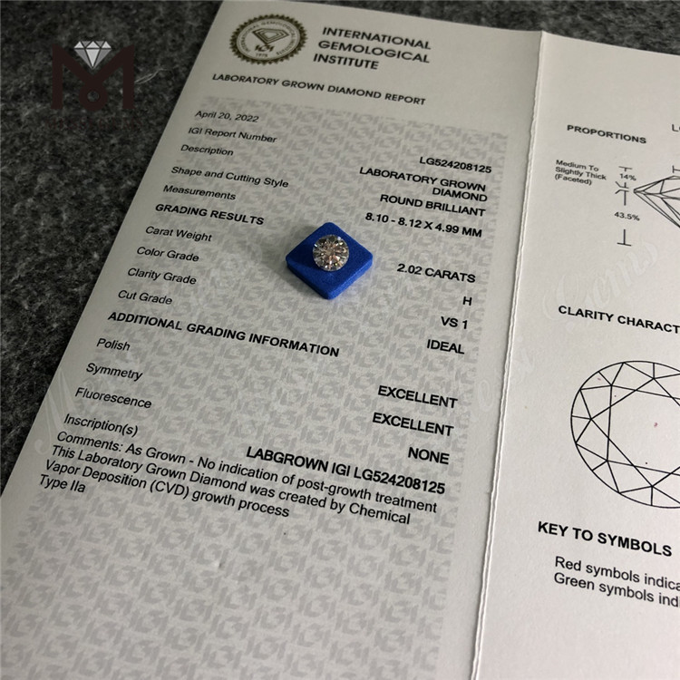 2.02ct H VS1 Certificatorium rotundum incisa IGI