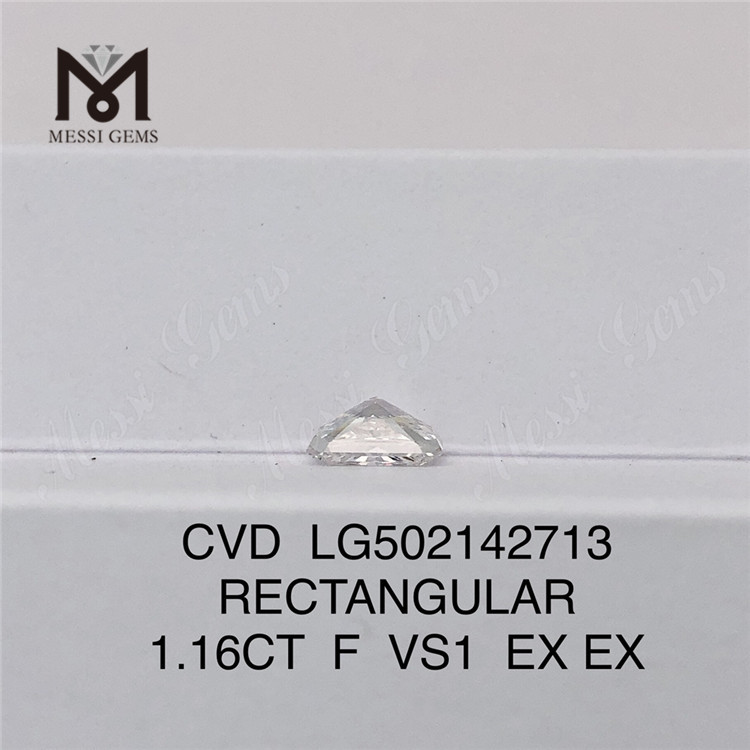 1.16CT RECTANGULAR Secans F VS1 EX EX CVD Lab Grown Diamond IGI Certificate