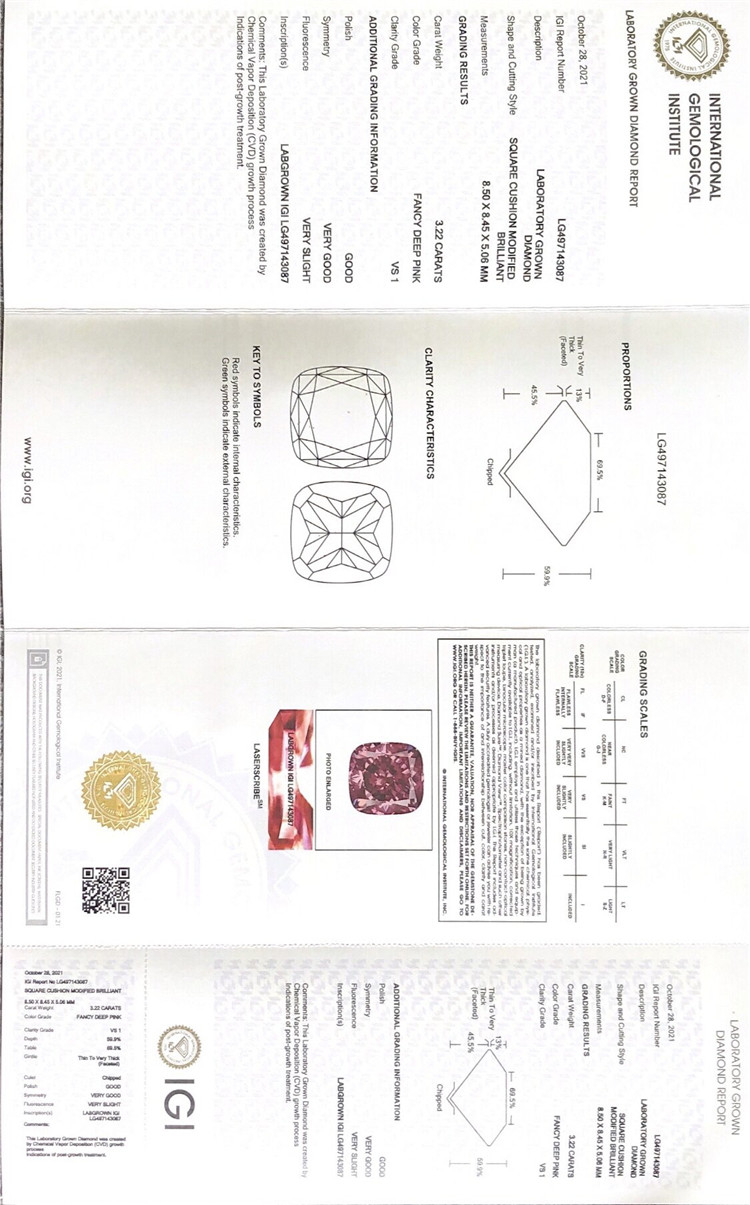 3.22ct Lab crevit crystallini manufacturer