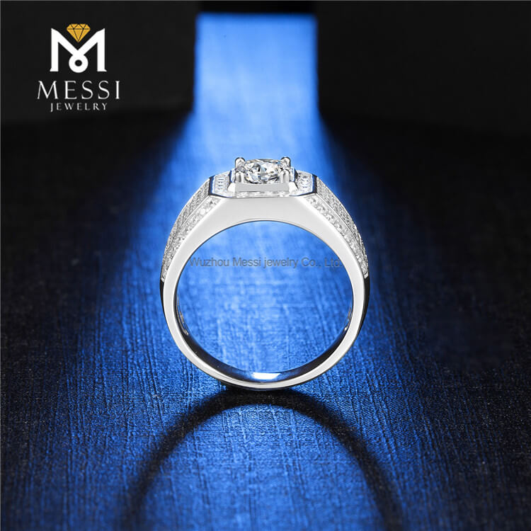 New Quality 925 Argenteus Jewelry Ring Moissanite Men Rings