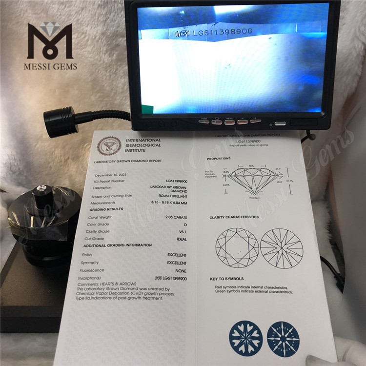 2 carat lab adamas D VS1 ID CVD LG611398900