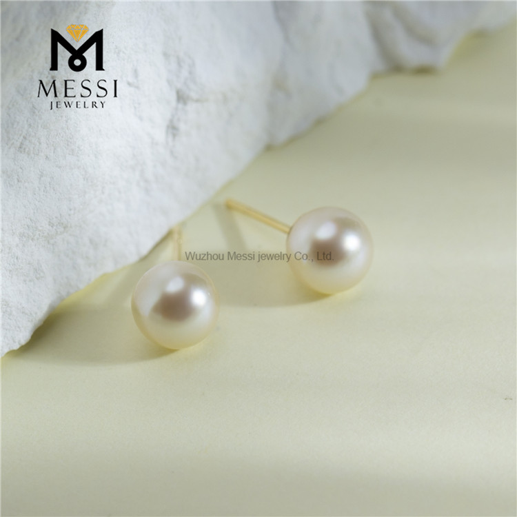 18K Aurum 4-5mm Elegans Bacca Inaures nuptiales pro Nuptiis