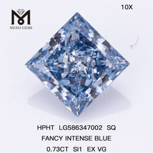 0.73CT SI1 EX VG SQ HPHT Fancy Intensa Blue HPHT Diamond LG586347002