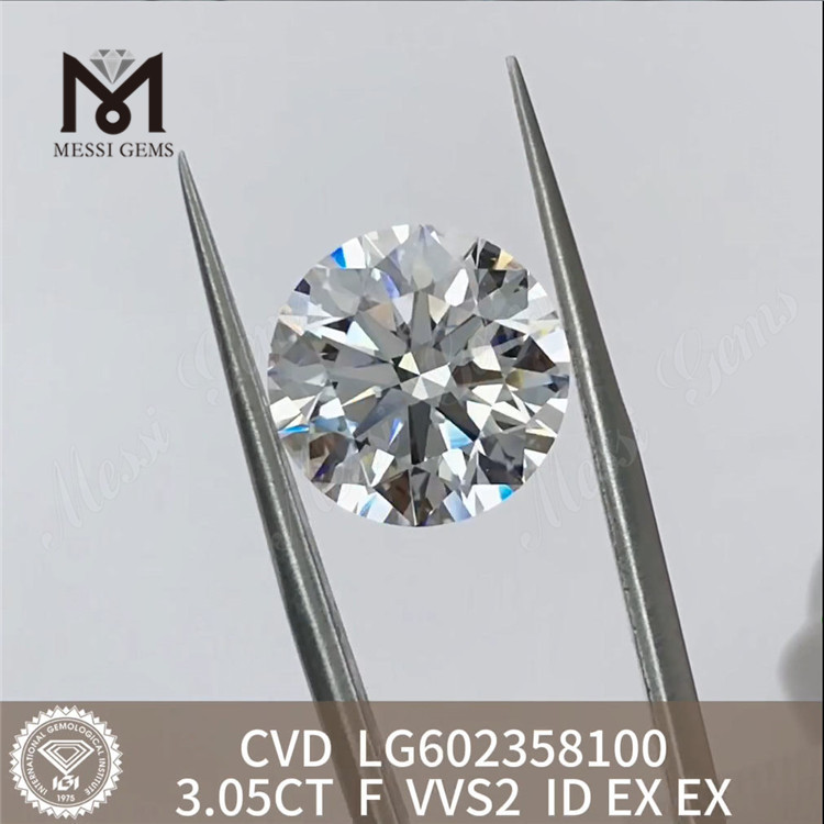 3.05CT F VVS2 ID cut Lupum CVD Diamond Sine High Prices LG602358100丨Messigems 