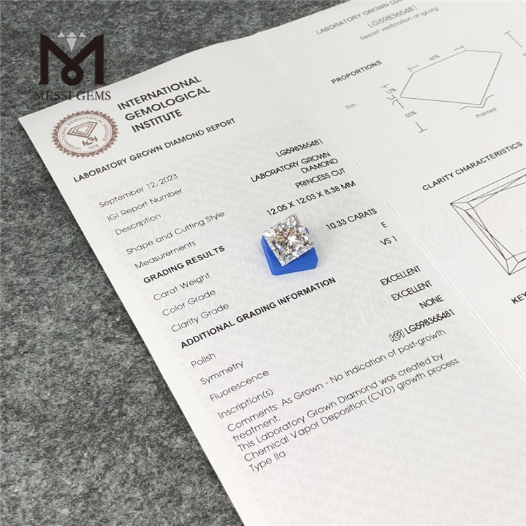 10.33CT E VS1 EX EX SQ Lab Grown CVD Diamond for Mole Purchase Your Competitive LG598365481 