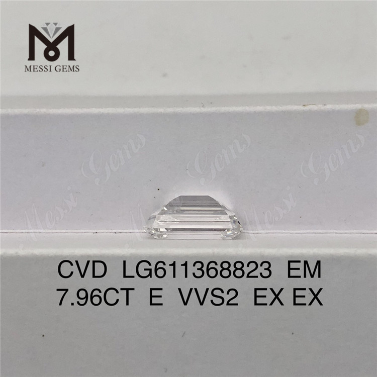 7.96CT E VVS2 zmaragdus incidit adamantem lab CVD LG611368823丨Messigems \t