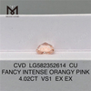4.02CT VS1 EX CU FRANCY VEHEMENTER ORANGY Pink CVD Diamond For Sale LG582352614