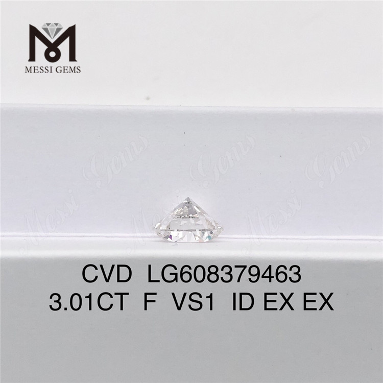 3.01CT F VS1 Round 3ct cvd lab iaspis Eco gemstone丨Messigems LG608379463