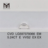 5.24CT E VVS2 EX EX Bulk Lab Diamond CVD LG597379366 EM丨Messigems