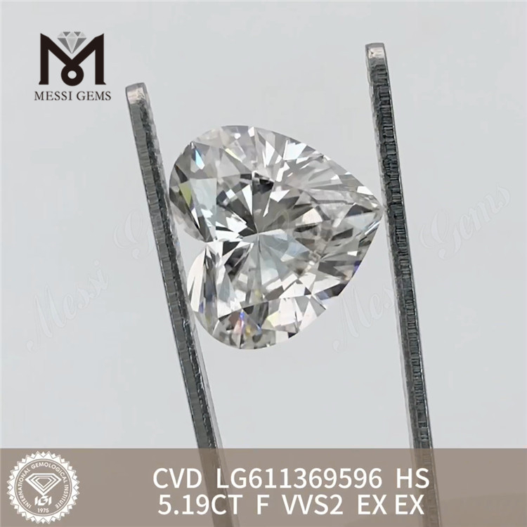 5.19CT F HS VVS2 CVD optimum pretium in lab crevit adamantibus LG611369596丨Messigems