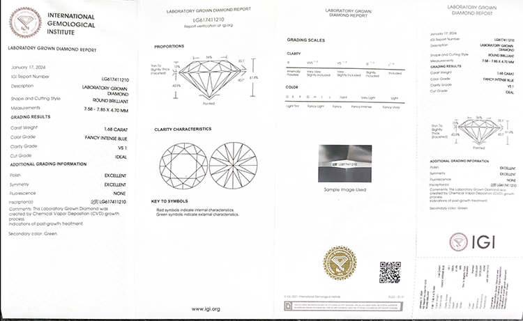 1.68ct crystallini lab creatus for sale