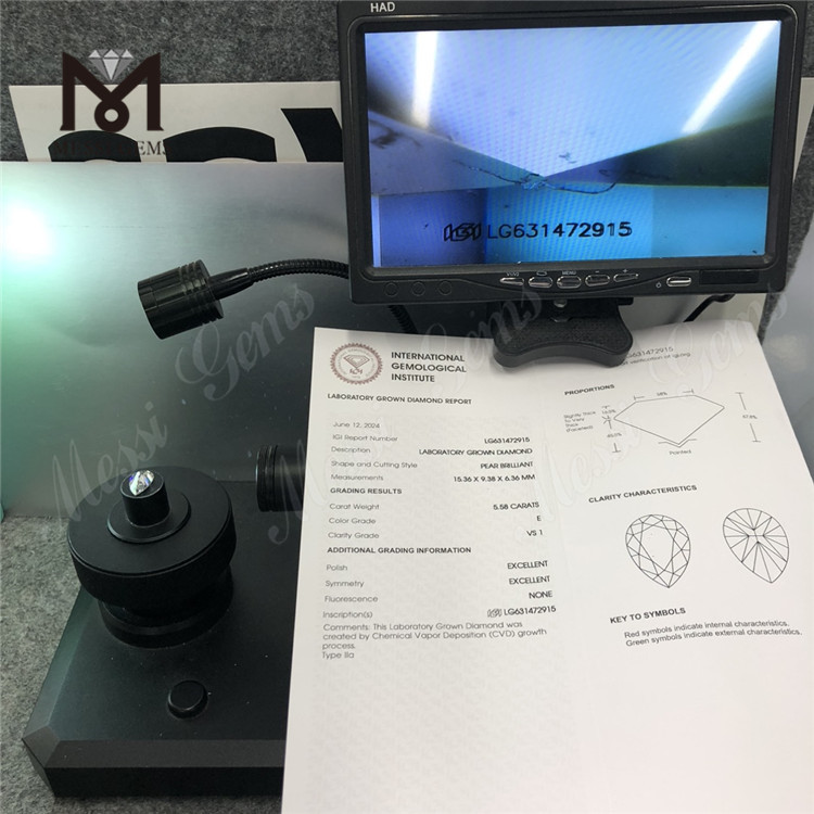 5.58CT E PYR VS1 Adamantem syntheticum IGI LG631472915丨Messigems