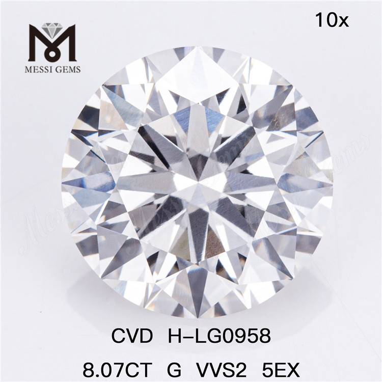 8.06CT G VVS2 ID EX EX MOLE CVD Diamond: Quality confidere potes LG602336105丨Messigems