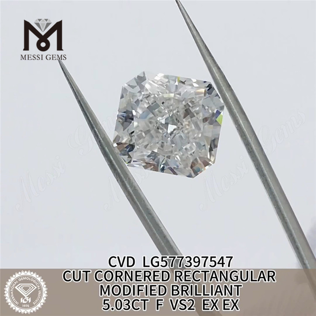 5.03ct rectangulum F VS2 Ex CVD Simulated Diamond Pectus LG577397547