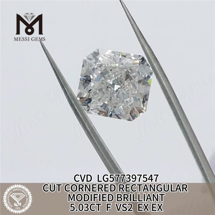 5.03ct rectangulum F VS2 Ex CVD Simulated Diamond Pectus LG577397547