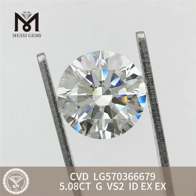 5.08ct G VS2 ID EX CVD Laboratory Diamond LG570366679 丨 Messigems