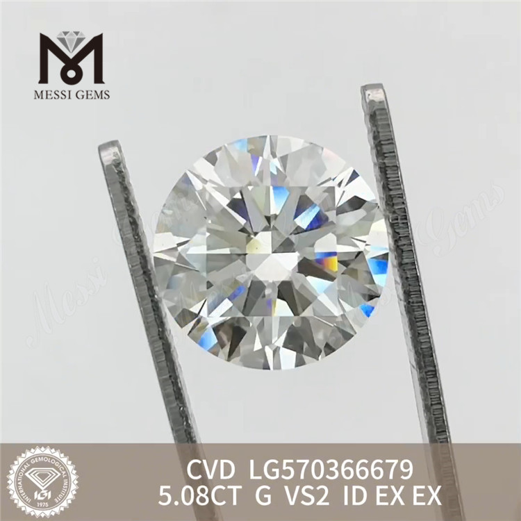 5.08ct G VS2 ID EX CVD Laboratory Diamond LG570366679 丨 Messigems